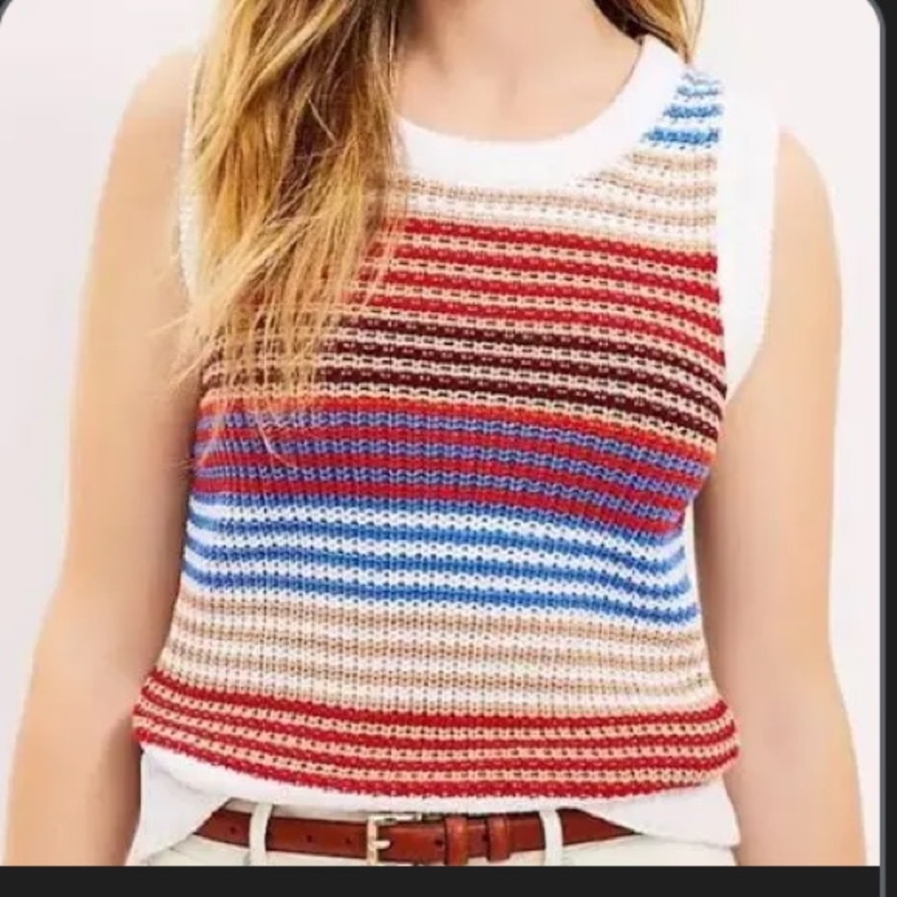 LOFT Colorful Striped Knit Sweater - Picture 11 of 11